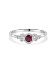 14K White Gold 0.39ct Ruby and Diamond Ring