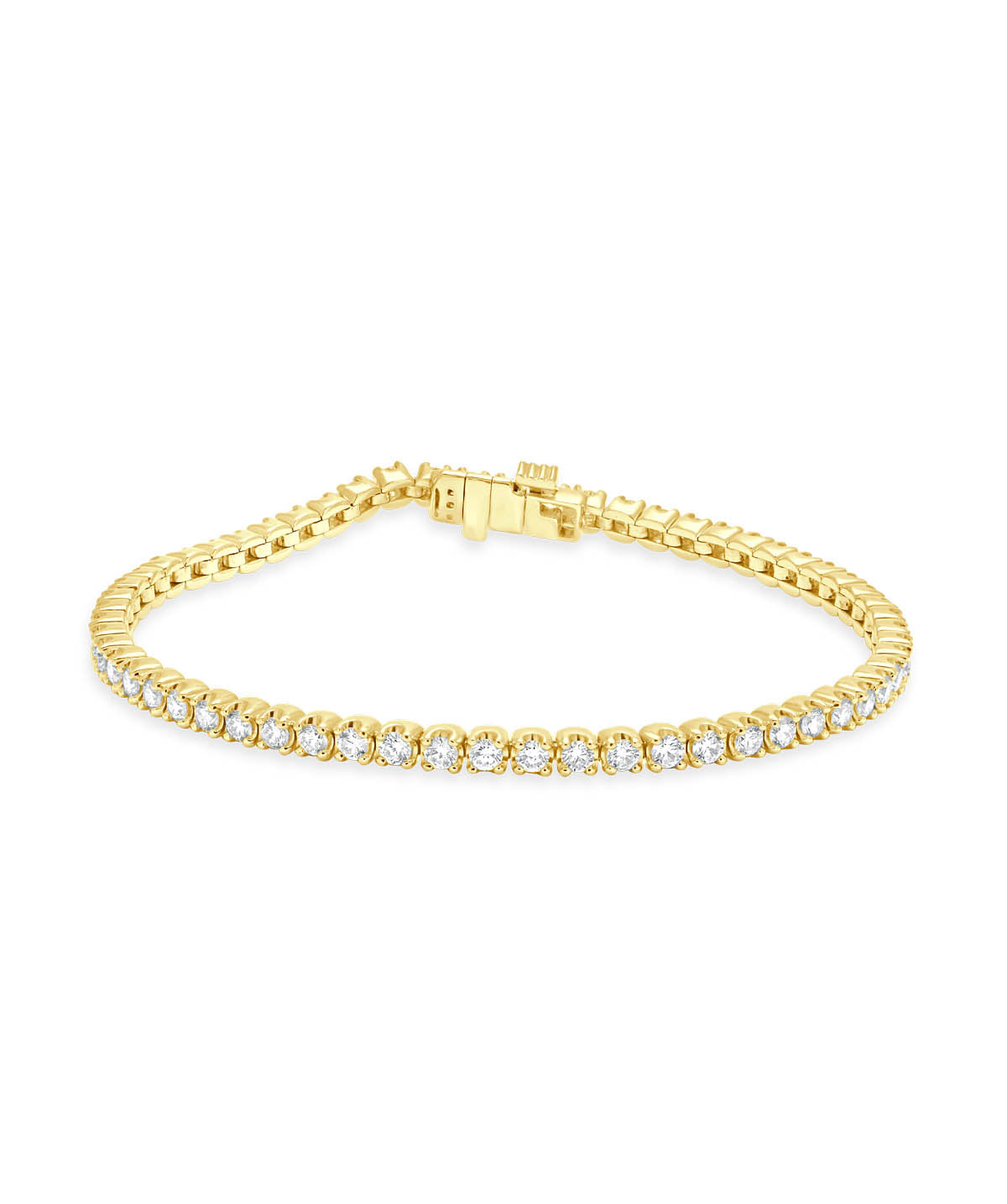 14K Yellow Gold Diamond Tennis Bracelet 3.00cttw