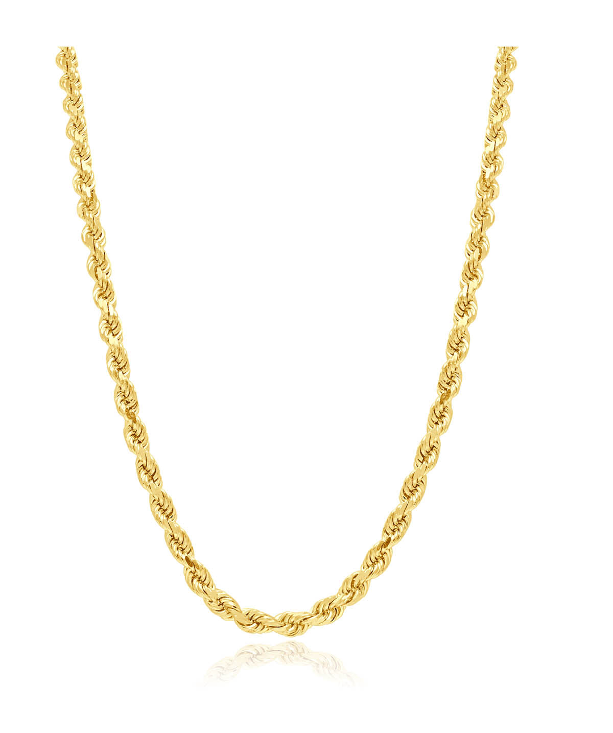 14K Yellow Gold Solid 4.0mm Rope Chain 22"