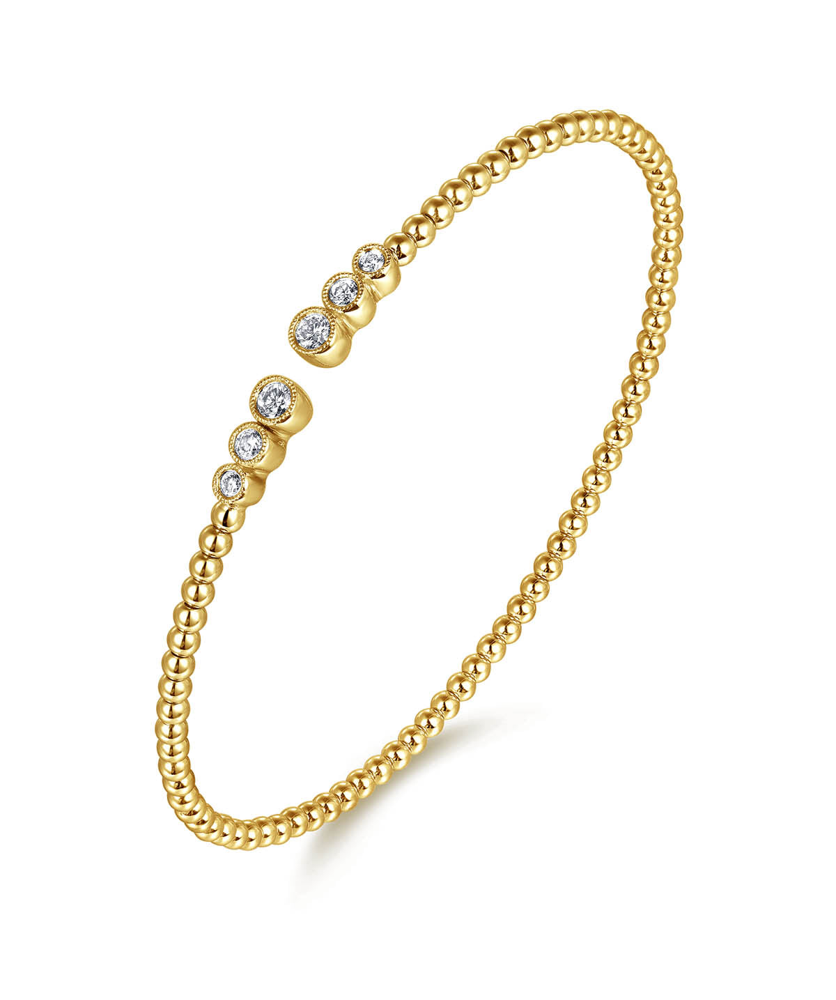 14K Yellow Gold Bujukan Diamonds Split Bangle