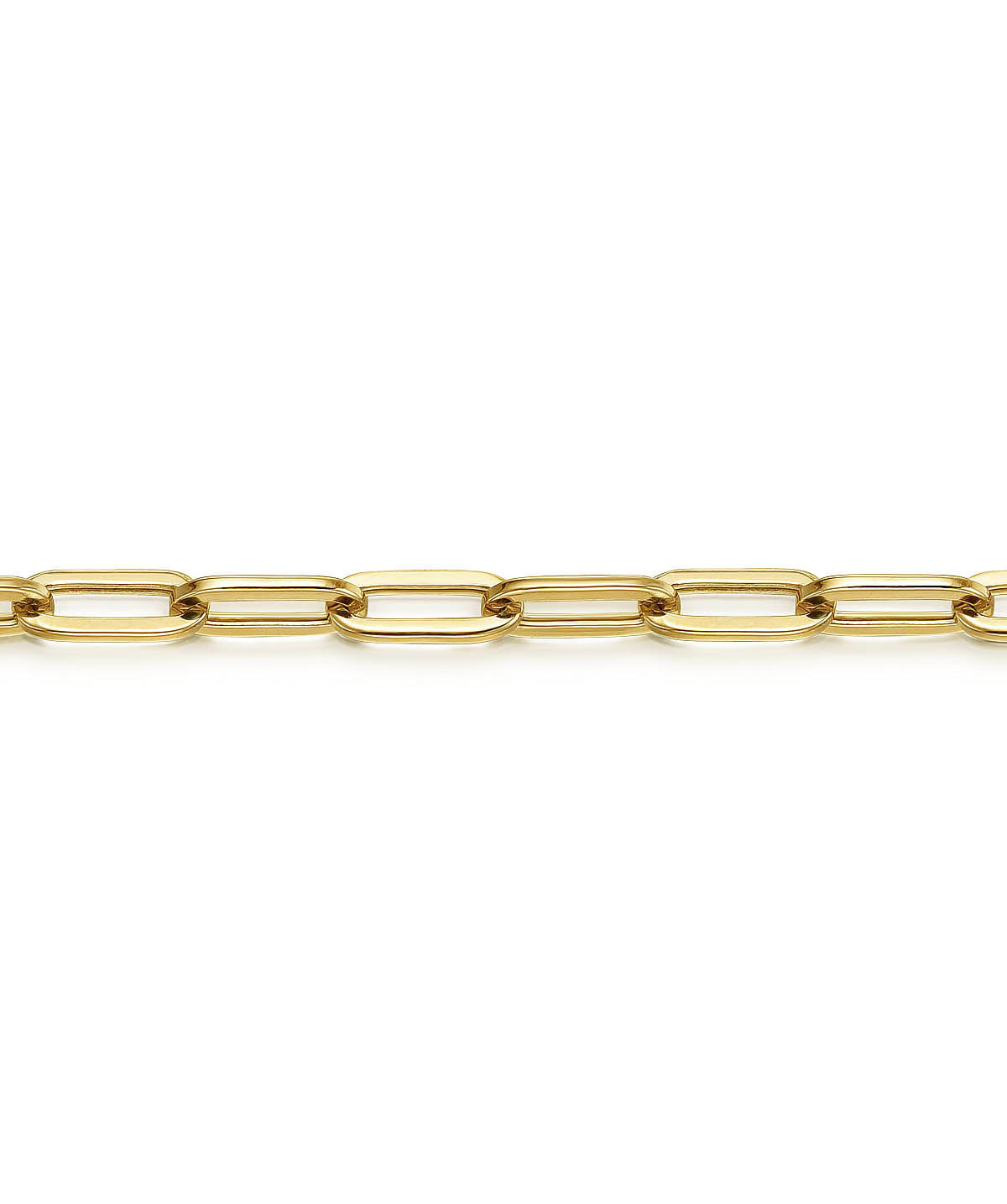 7 inch 14K Yellow Gold Hollow Paperclip Chain Bracelet