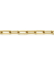 7 inch 14K Yellow Gold Hollow Paperclip Chain Bracelet