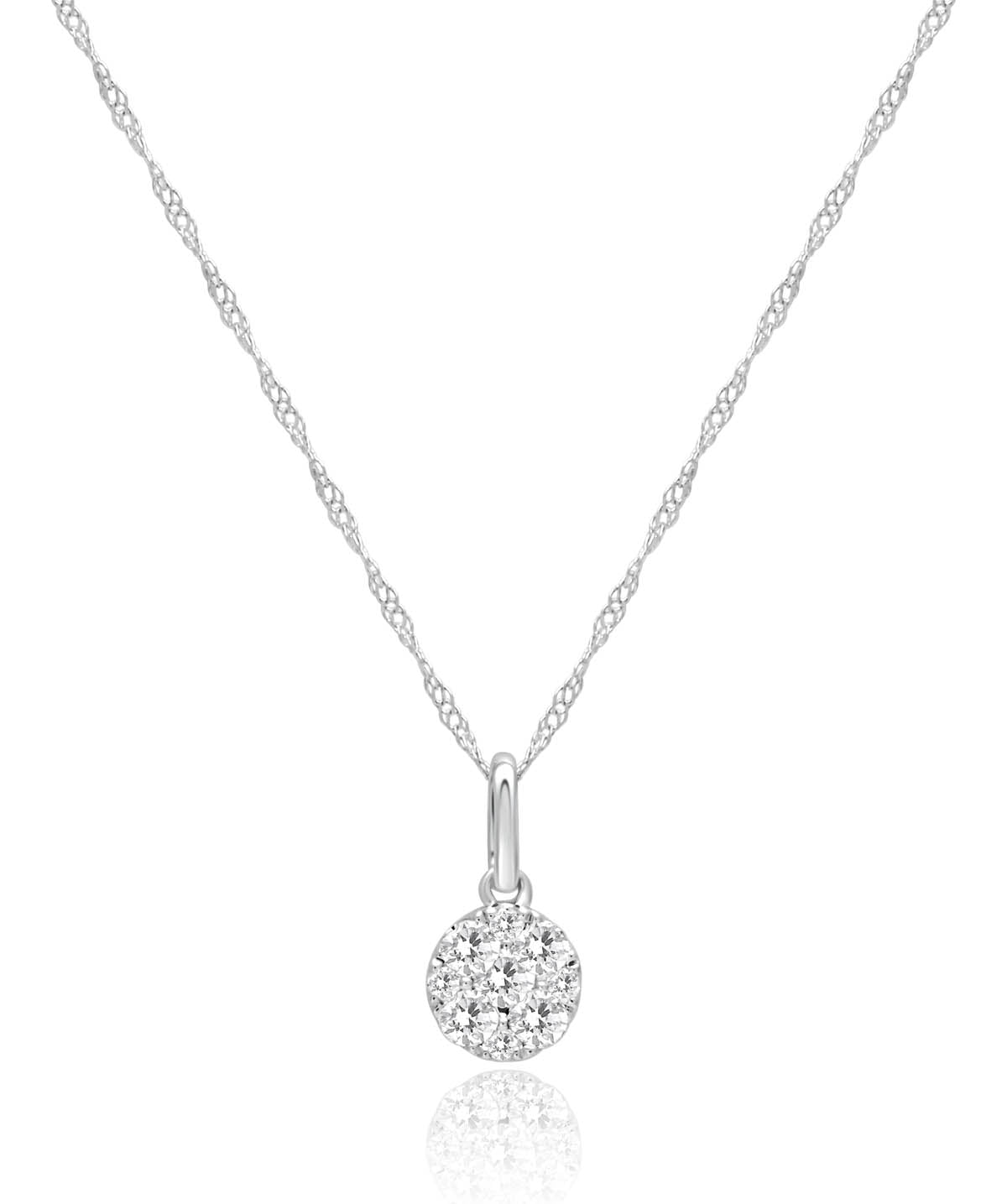 14K White Gold Diamond Cluster Pendant