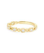 14K Yellow Gold Diamond Twist Stackable Ring