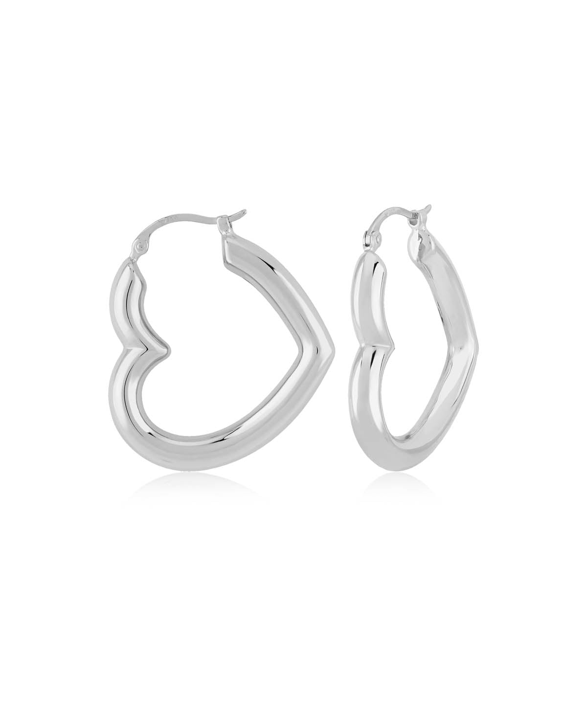 Sterling Silver Heart Hoop Earrings