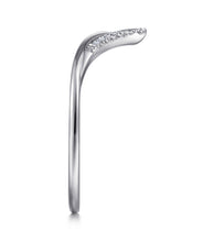 14K White Gold Diamond Chevron Ring