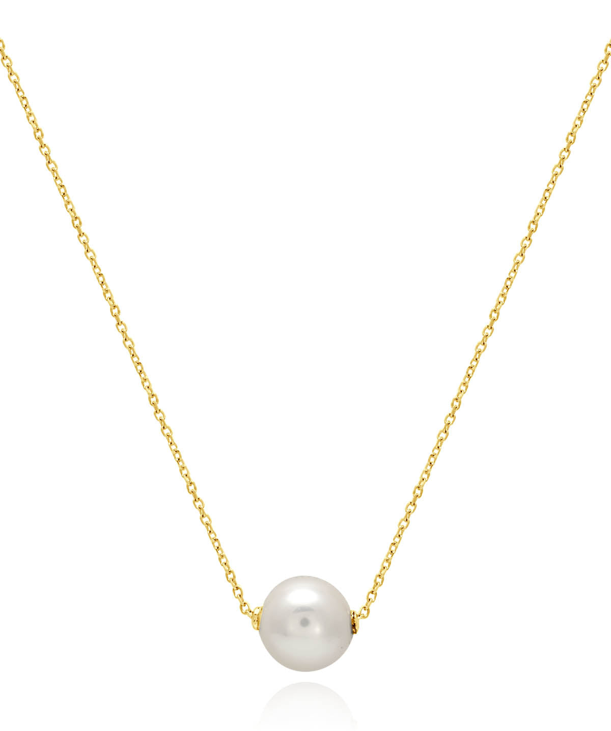 14K Yellow Gold Pearl Slide Necklace