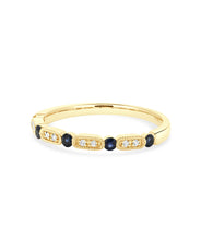 14K Yellow Gold Diamond And Sapphire Stackable Ring