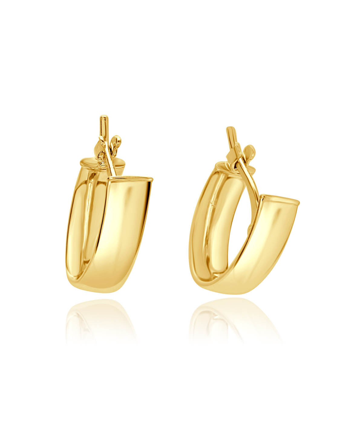 14K Yellow Gold Oval Hoop Earrings