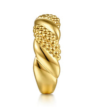 Bujukan Pave - 14K Yellow Plain Gold Bujukan Twisted Ring