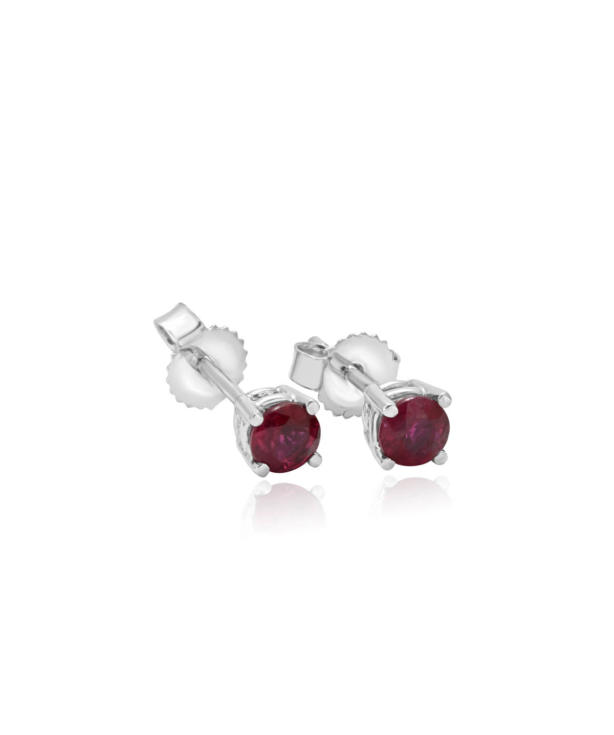 14K White Gold 0.53ctw Ruby Stud Earrings