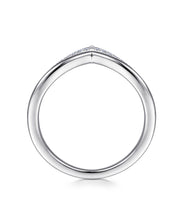 14K White Gold Diamond Chevron Ring