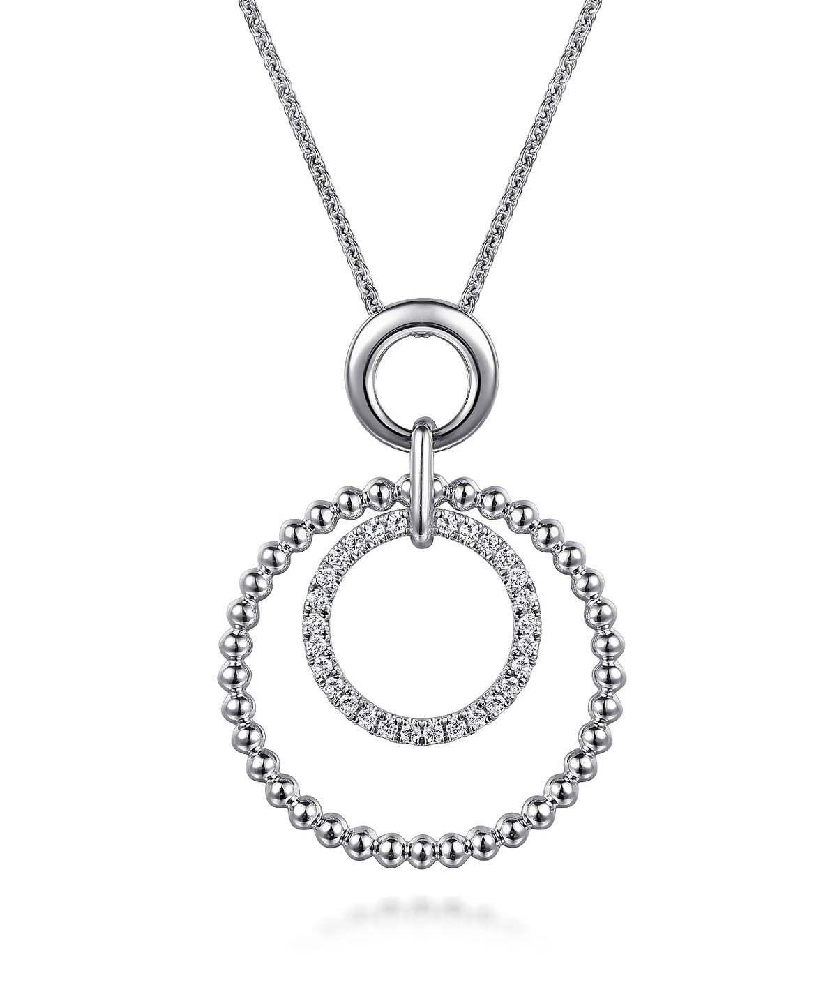 925 Sterling Silver Bujukan White Sapphire Pendant Drop Necklace