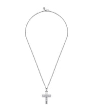 22 Inch 925 Sterling Silver Geometric Cross Pendant Necklace