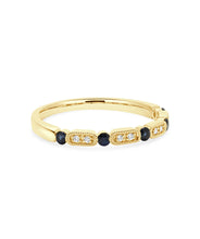 14K Yellow Gold Diamond And Sapphire Stackable Ring