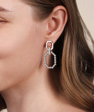 925 Sterling Silver Octagon White Sapphire Bujukan Stud Drop Earrings