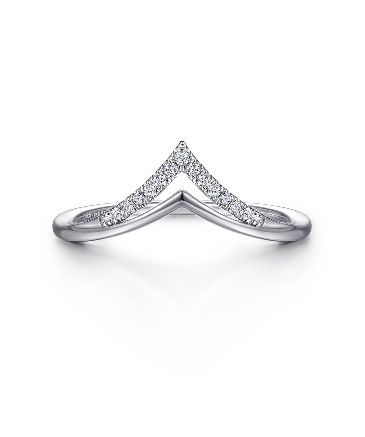 14K White Gold Diamond Chevron Ring