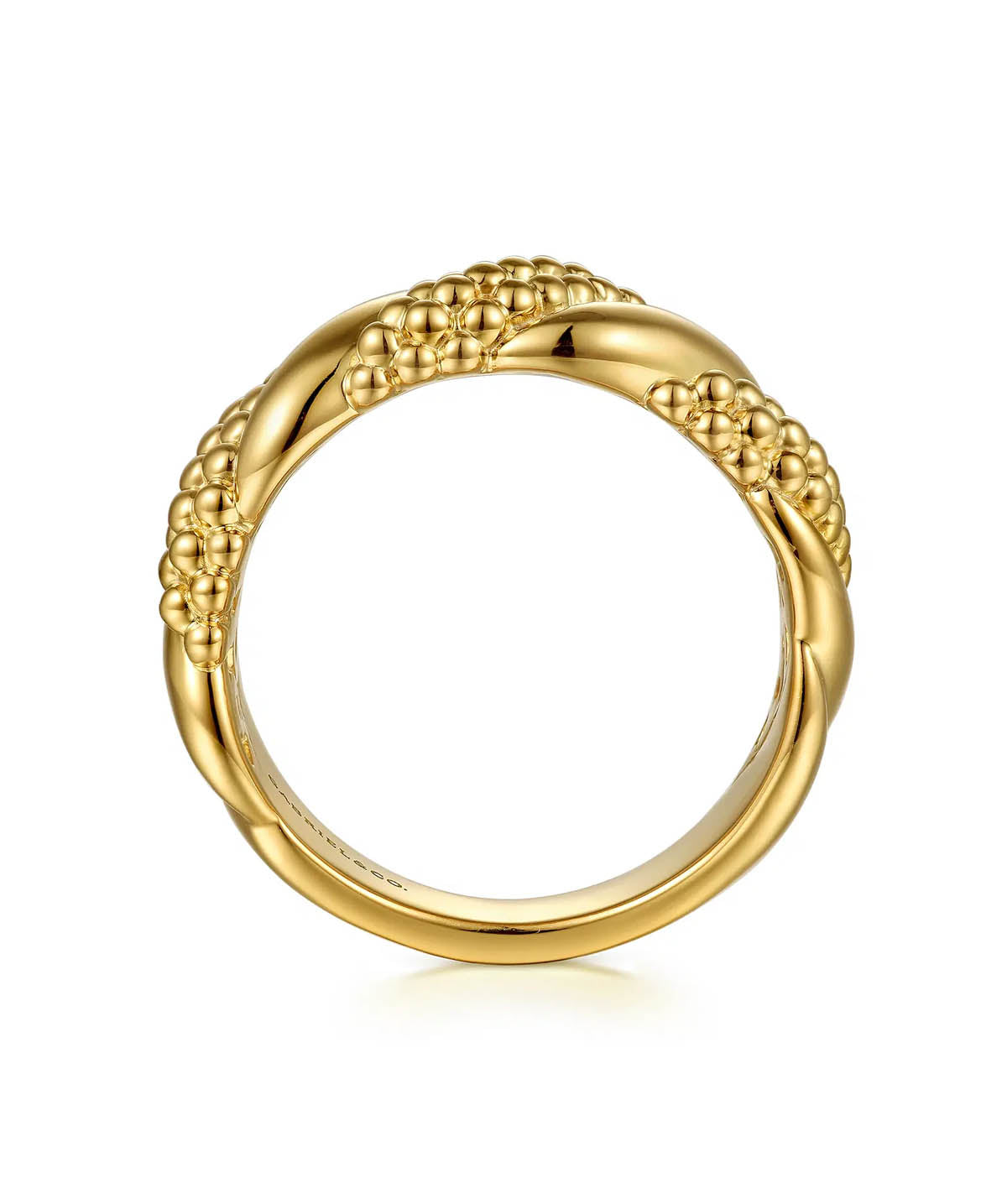 Bujukan Pave - 14K Yellow Plain Gold Bujukan Twisted Ring