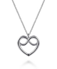 925 Sterling Silver Heart Love Knot Pendant Necklace