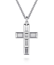 22 Inch 925 Sterling Silver Geometric Cross Pendant Necklace