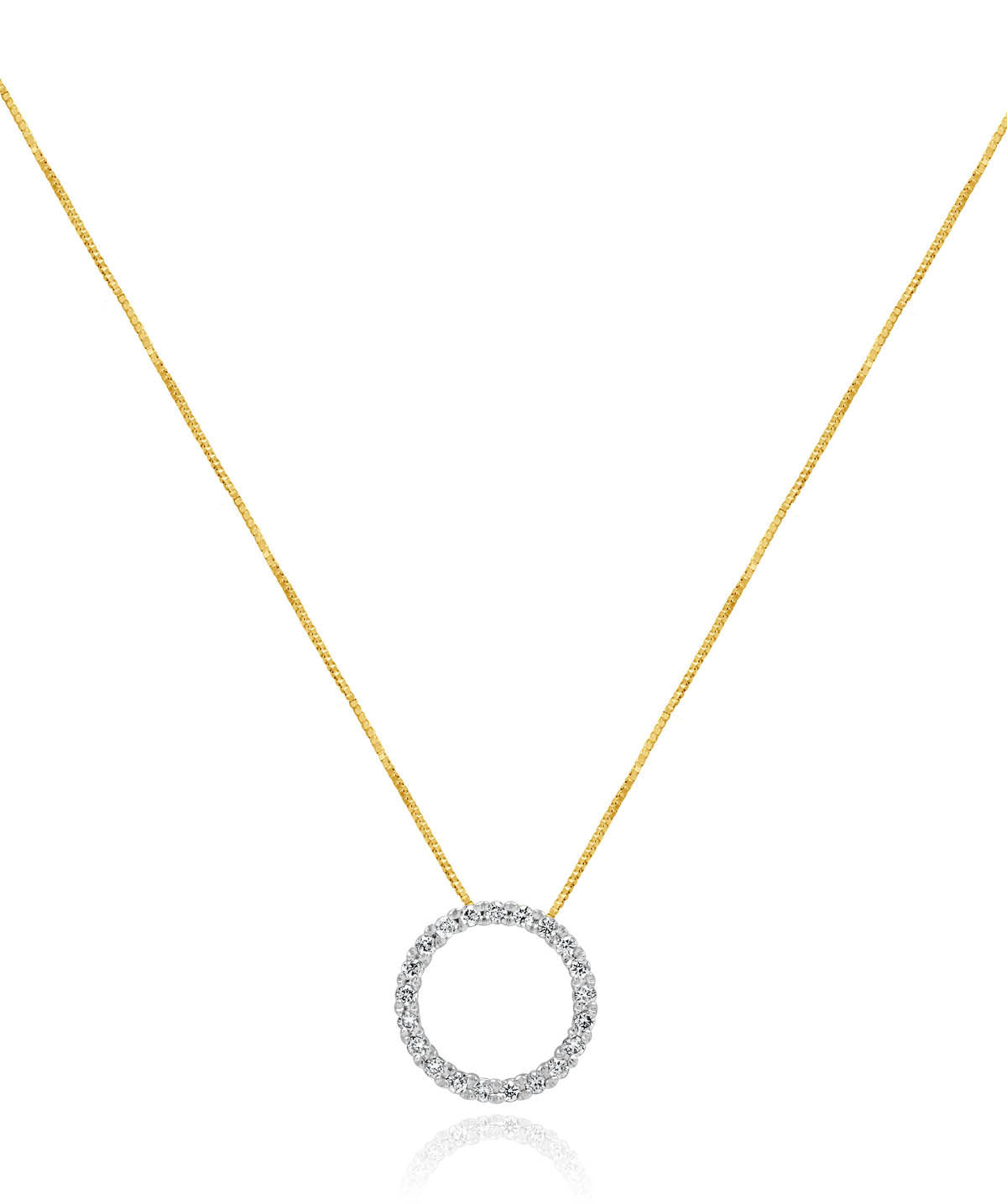 14K Yellow Gold Diamond Circle Pendant