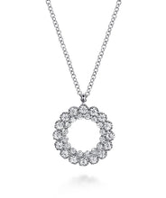 14K White Gold 0.50ct Diamond Circle Pendant Necklace