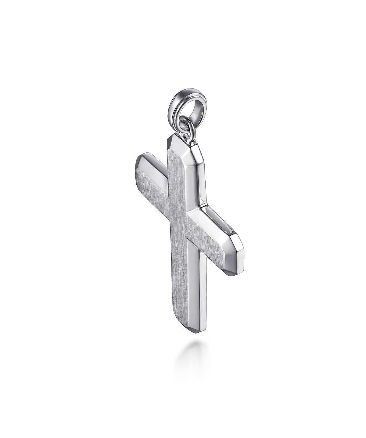 925 Sterling Silver Geometric Cross Pendant
