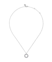 14K White Gold 0.50ct Diamond Circle Pendant Necklace