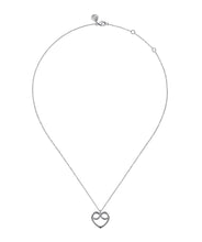 925 Sterling Silver Heart Love Knot Pendant Necklace