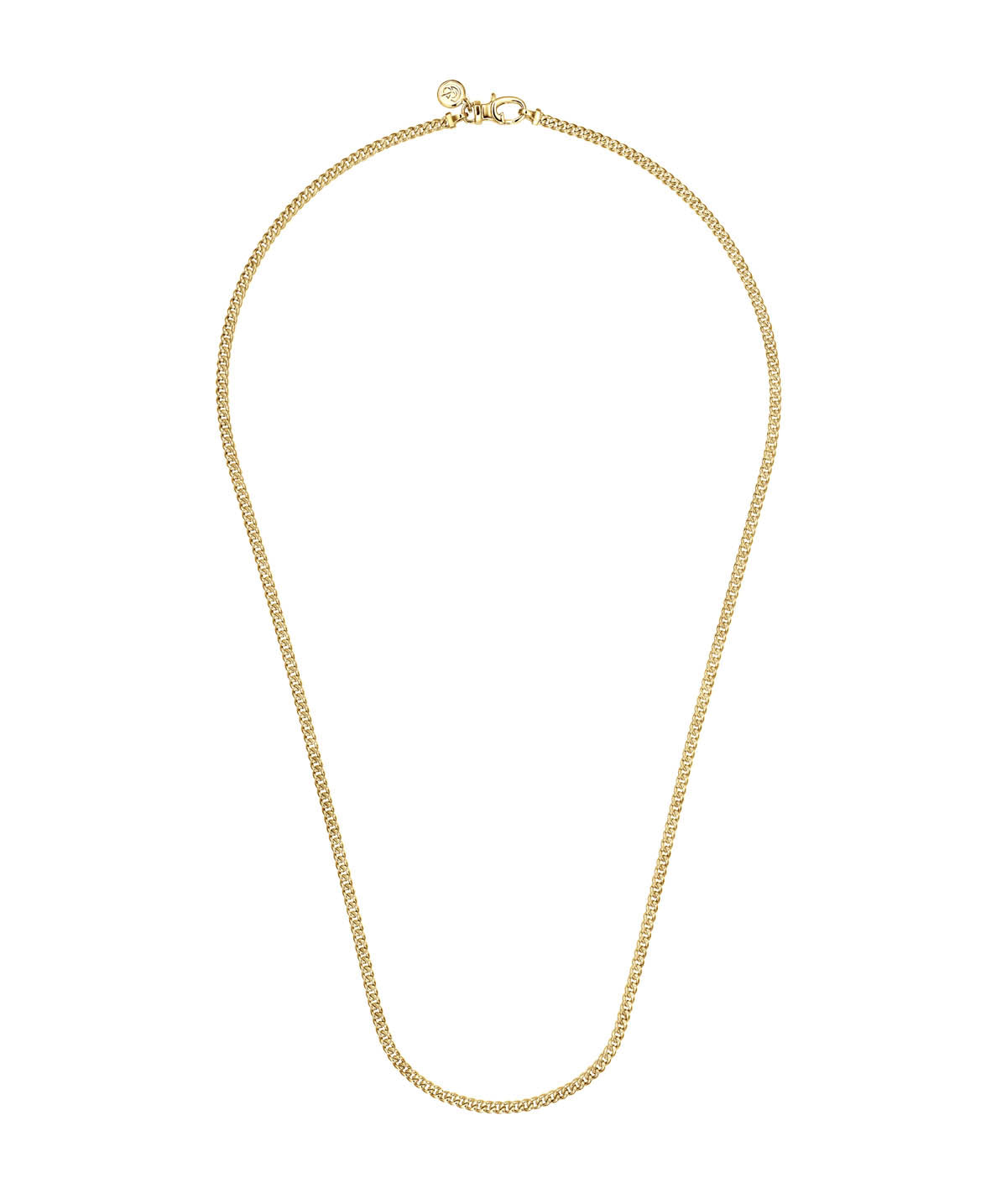 22 Inch 3mm 14K Yellow Gold Hollow Men's Cuban Link Chain Necklace