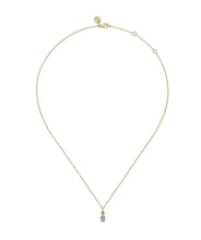 14K Yellow Gold Diamond Bujukan Teardrop Pendant Necklace
