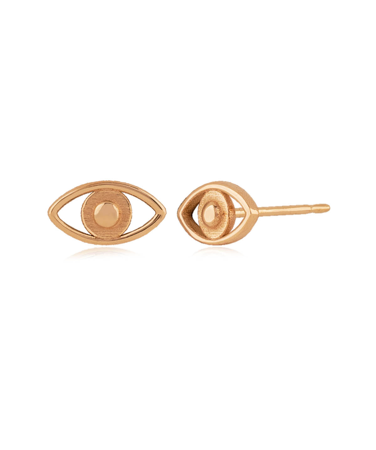 14K Yellow Gold Small Evil Eye Stud Earrings