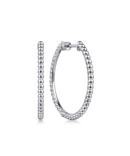 925 Sterling Silver Bujukan 30mm Classic Hoop Earrings