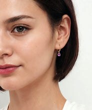 14K Yellow Gold Bujukan Amethyst J Hoop Earrings