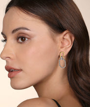 925 Sterling Silver and 14K Yellow Gold Octagon Bujukan Stud Drop Earrings