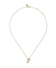 14K Yellow Gold Bujukan Bead and Pearl Pendant Necklace