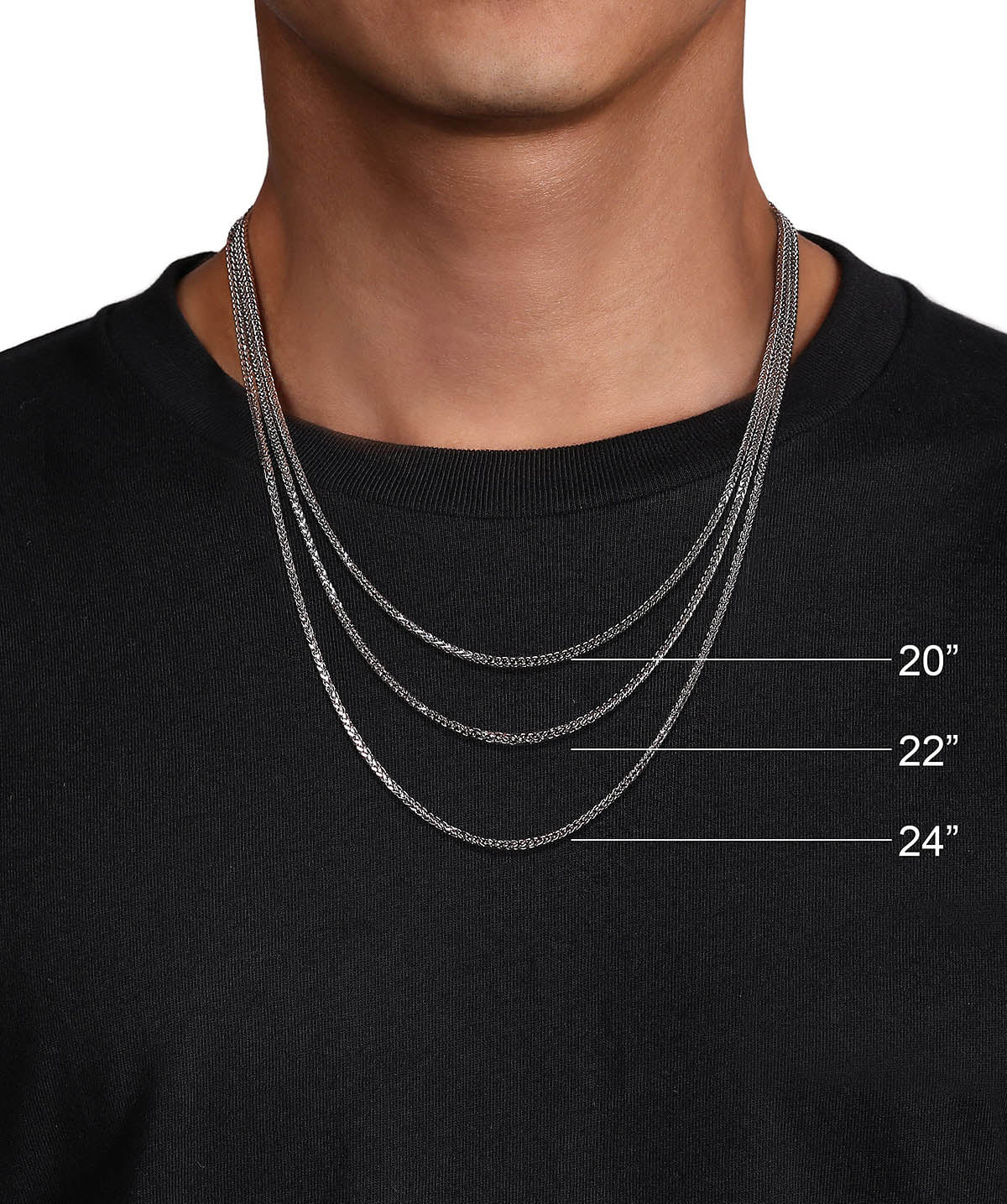 22 Inch 925 Sterling Silver Faceted Chain Necklace