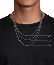 22 Inch 925 Sterling Silver Faceted Chain Necklace