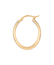 14K Yellow Gold Small Oval 1.2mm Round Tube Hoop Earrings