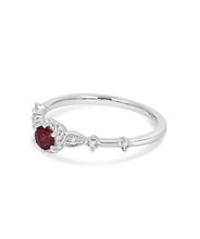 14K White Gold 0.25ct Ruby and Diamond Ring