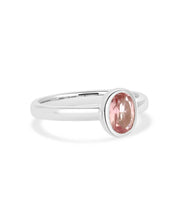Sterling Silver 0.70ct Pink Tourmaline Bezel Ring