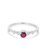 14K White Gold 0.25ct Ruby and Diamond Ring