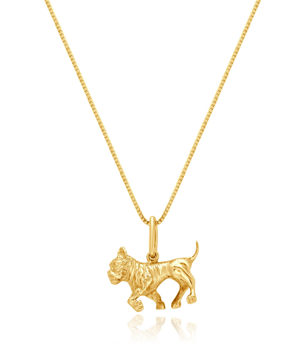 14K Yellow Gold Dog Charm Pendant