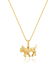 14K Yellow Gold Dog Charm Pendant