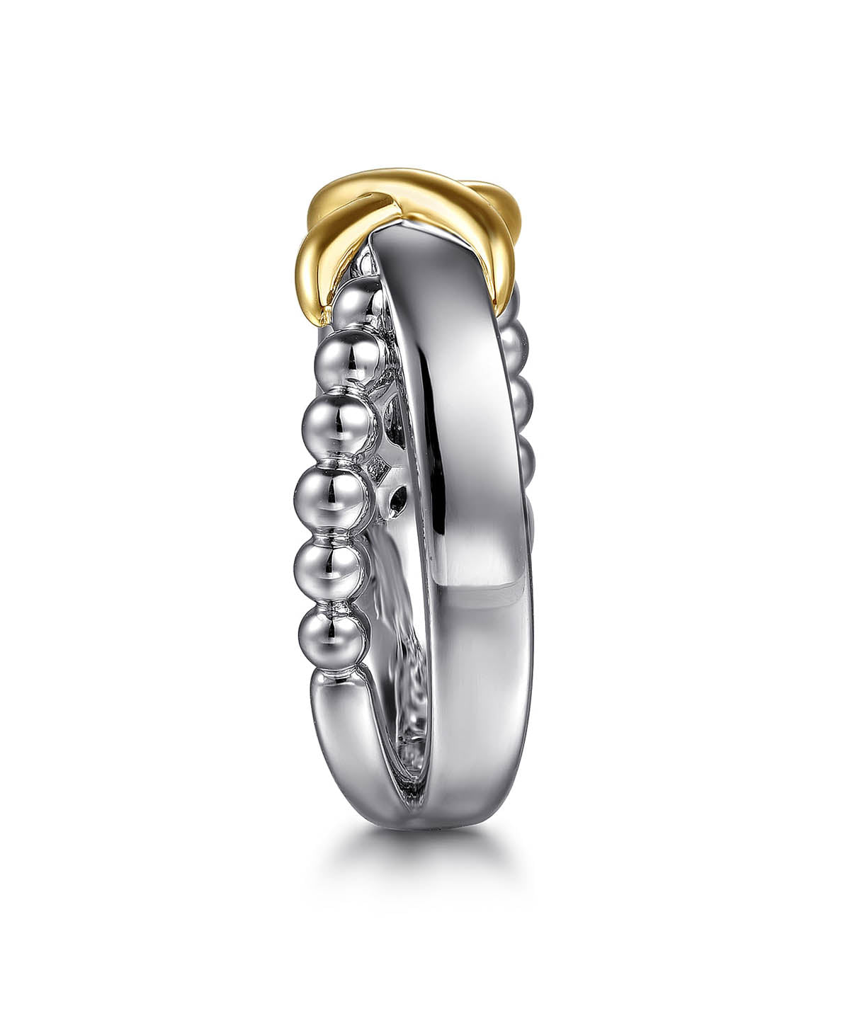 925 Sterling Silver and 14K Yellow Gold Bujukan Criss Cross Ring