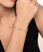 14K Yellow Gold Bujukan Beads and Diamond Split Bangle Bracelet