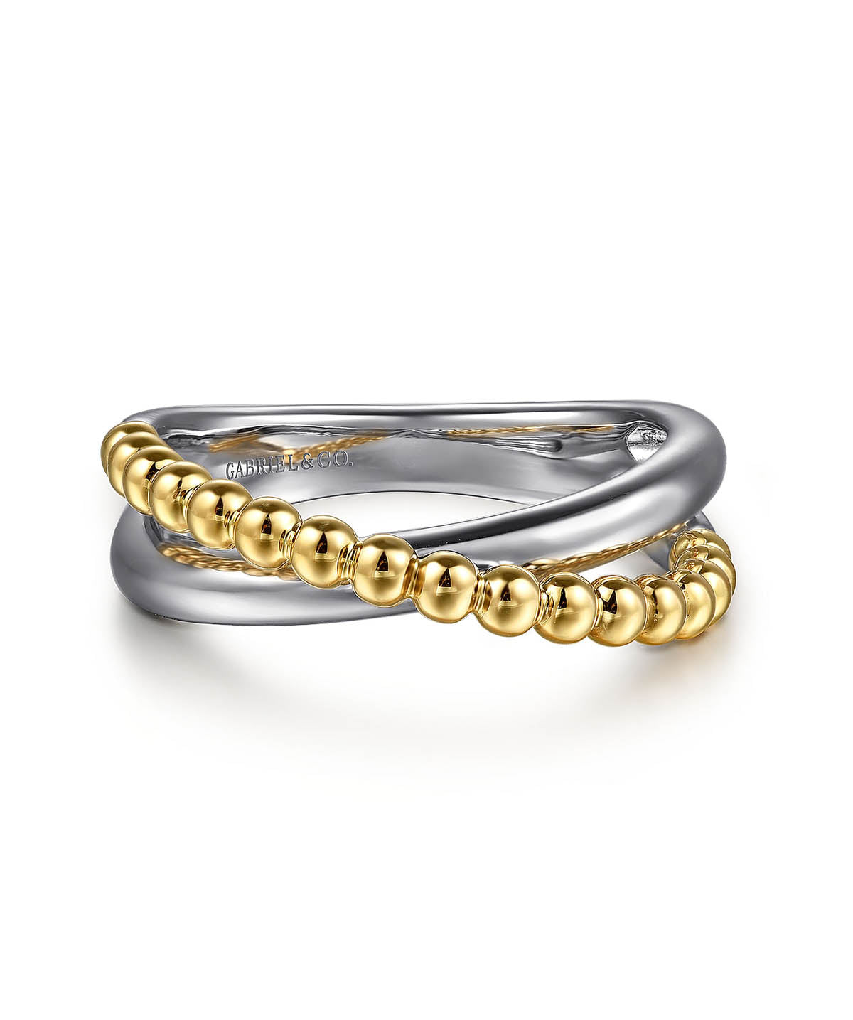 925 Sterling Silver and 14K Yellow Gold Bujukan Criss Cross Ring