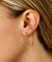 14K Yellow Gold Twisted Tubing Hoop Earrings