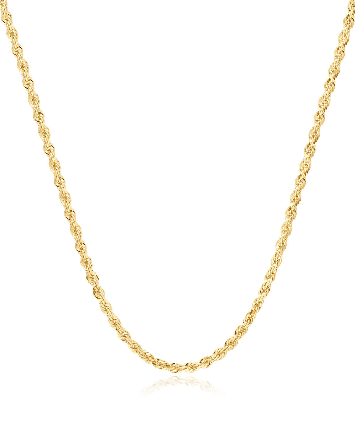 10K Yellow Gold Solid 2.5mm Rope Chain 18"