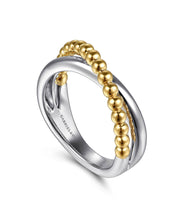 925 Sterling Silver and 14K Yellow Gold Bujukan Criss Cross Ring